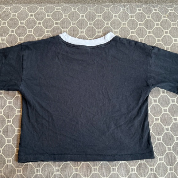 Adidas Black and White Crew Neck Crop Tee - Picture 3 of 8